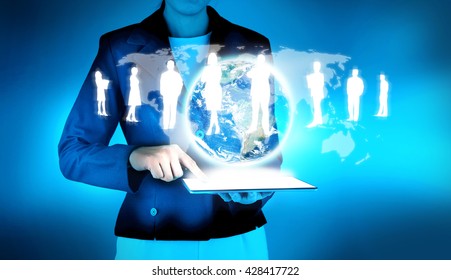 Network concept. Elements of this image furnished by NASA