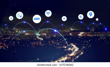 Network connection data transfer vibrant abstract background
