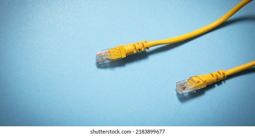Network connection ethernet cable. Closeup