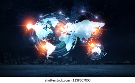 Network connection and technology concept