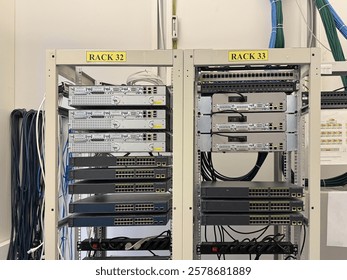 Network data rack with networking equipment