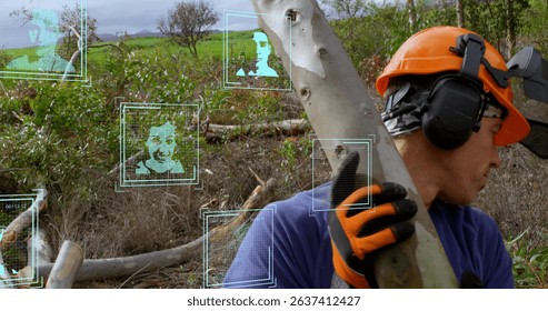 Network of digital icons against caucasian couple holding hands against grey background. Family love and togetherness concept.