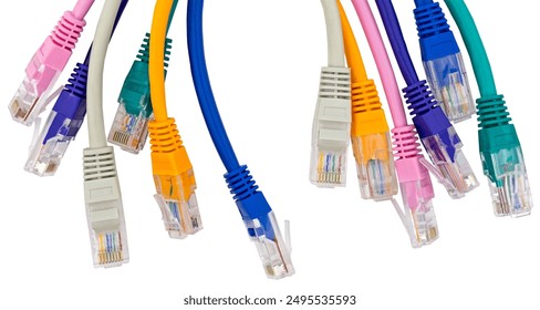 Network Ethernet Cable Over White Background