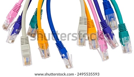 Network Ethernet Cable Over White Background