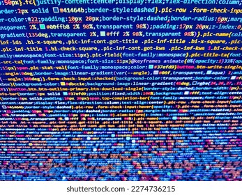 Network hacking. Abstract software process. Fabric tweed texture, background. Software developer coding screen. Mobile app building. 