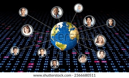A network of multinational people. global communication.