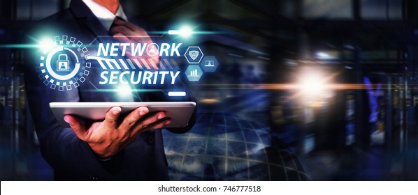Network security computer, Network administrator protect the data base for secure network : abstract technology theme