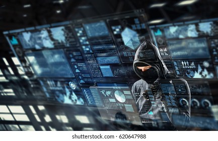 Network security and privacy crime. Mixed media . Mixed media - Shutterstock ID 620647988