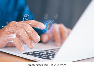 Network security system data protection digital technology Modern computers use digital keys and network security data encryption.