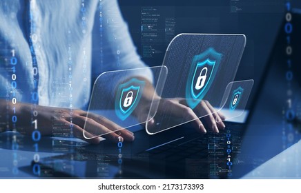 Network security system. Personal Data information on Tablet.Information and cyber security Technology Services.
 Internet Technology. 