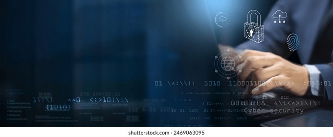 Network security system. Personal Data Information and Cyber Security Technology Concept