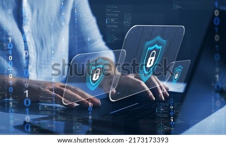Network security system. Personal Data information on Tablet.Information and cyber security Technology Services.
 Internet Technology. 