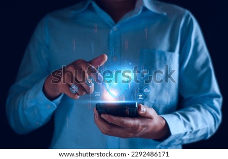 Network security system. Personal Data information on Tablet. Information and cyber security Technology Services. Internet Technology. Digital data protection. Cyber Padlock security application.