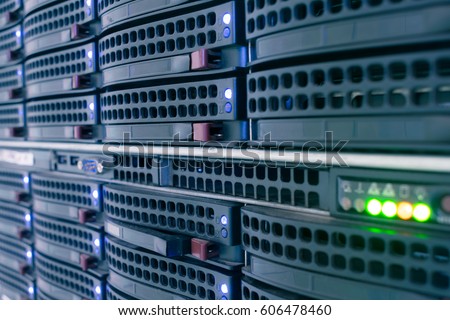 Network servers close-up