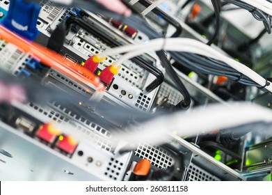 Network servers in data room .
