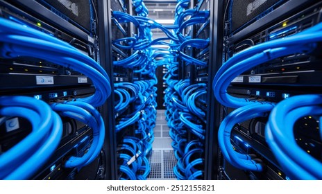 A network switch in a data center with numerous connected LAN cables and illuminated indicators.
 - Powered by Shutterstock - Get 15% off with code: PIKWIZARD15