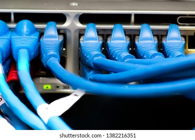 Network switch and ethernet cables - Shutterstock ID 1382216351