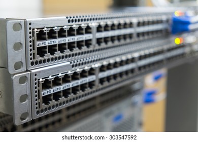 Network switch mount on rack