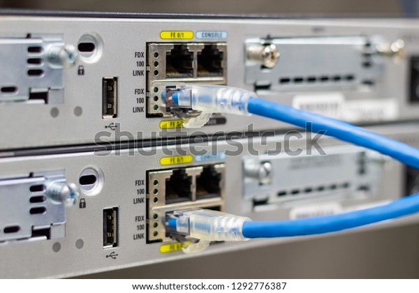 Network Switch Rack Network Cables Connect Stock Photo 1292776387 ...
