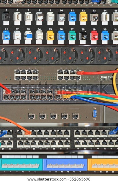 Switch Router Cabling On Rack Network Switch Router Mounted Rack Stock Photo 352863698 | Shutterstock