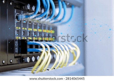 Network switches and data center Ethernet cables, network transmission and upgrading.