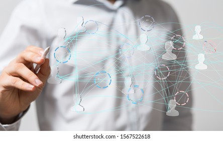 Network team. Social network. 3d illustration - Shutterstock ID 1567522618