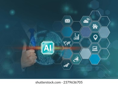 Network Technology AI (Artificial Intelligence) Global Internet Connection Chatgpt AI Technology Social Media Influencer Vlogger are important for businesses in the digital world. technology concept