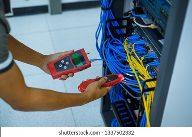 Network tester tools and system administrators will test the network cable that is connected to the patch panel.