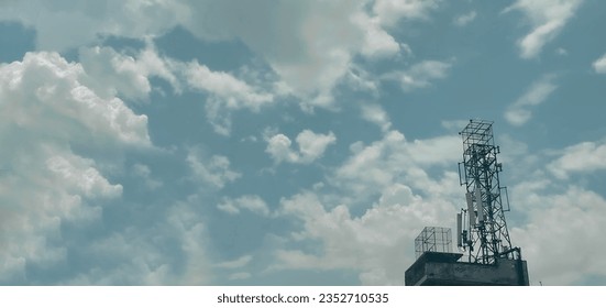 A network Tower with cloudy sky