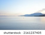 Neuchatel,Switzerland- April 2022: Neuchatel lake in Switzerland