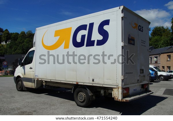 Neufchateau, Belgium\
- August 14 2016: GLS Delivery van parked on a public parking lot\
in the city of Neufchateau. Nobody in the vehicle. GLS  is a\
courier and logistics\
service,