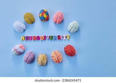 Neurodiversity concept. Multicolored figures of the brain - Powered by Shutterstock