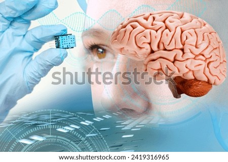 Neurotechnology Advancements, Electronic chip, bug in scientist's hand, Successful implantation of wireless chip into human brain, Cybernetics and Human Enhancement, Future Brain-Computer Interfaces
