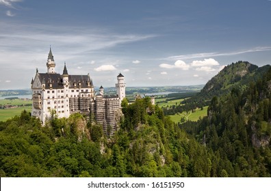 Neuschwanstein Castle in Germany, built for King Ludwig II, which inspired the 'Sleeping Beauty' image of castles. It was Walt Disney's inspiration for Cinderella's castle
