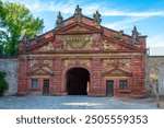 Neutor gate in German town Würzburg.