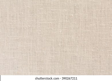 Neutral Beige Linen Fabric Background With Clear Canvas Texture Close Up