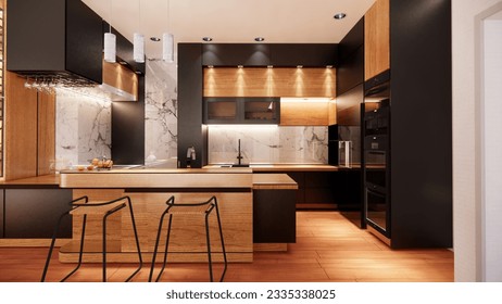 Neutral Color Palette: Classic kitchens often use neutral colors such as whites, creams, beige, and soft pastels, creating a calm and inviting atmosphere. - Powered by Shutterstock