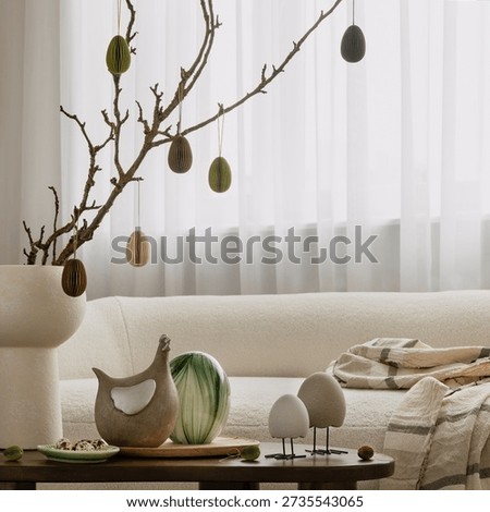 Neutral Easter Interior Still Life with Decoration