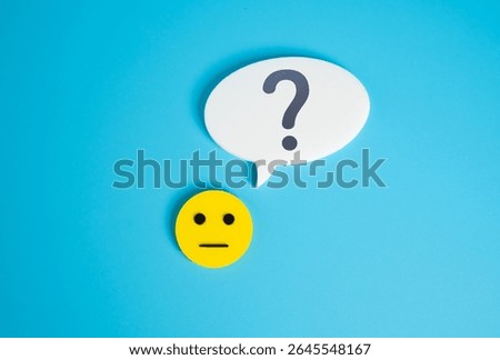 A neutral, emotionless face asks a question. Surveys and statistics collection. Opinion and feedback. Public opinion polls, or demographic research. Analytics, behavior study, marketing feedback