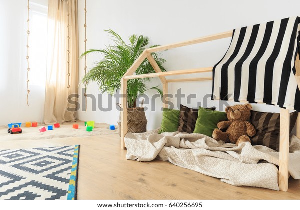 Neutral Natural Baby Room Green Accents Stock Photo Edit Now