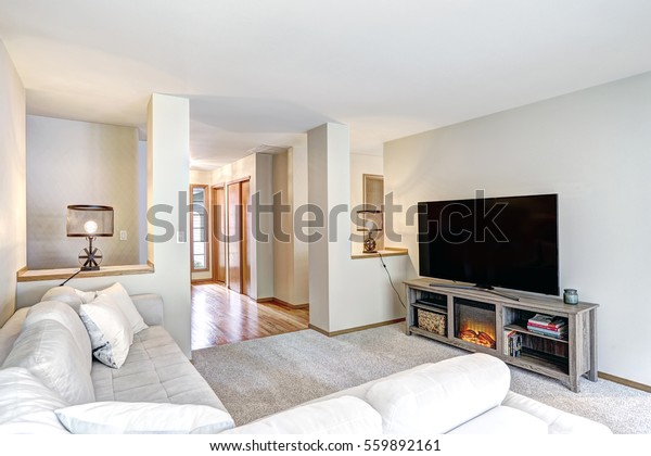 Neutral Toned Family Room Boasts L Stock Photo Edit Now 559892161