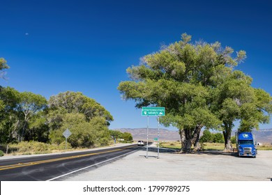 Nevada, AUG 9, 2020 - Sunny View Of The Famous ET Highway Sign