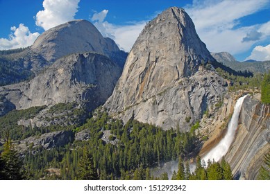 Nevada Falls Along John Muir Trail, Yosemite National Park, California