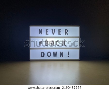 Never back down background can be used in ppt.
