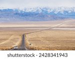 A never ending straight road on us route 50, the loneliest road in america, nevada, united states of america, north america