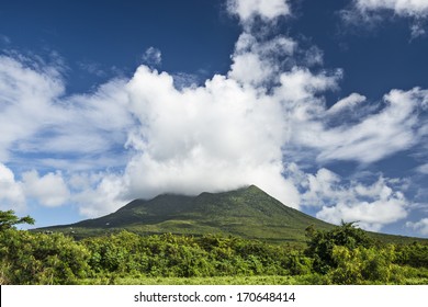 Nevis Peak, A Volcano In The Caribbean.