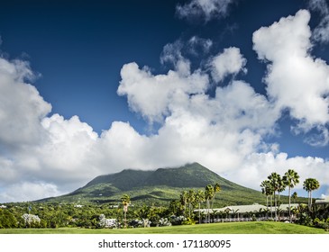 Nevis Peak, A Volcano In The Caribbean.