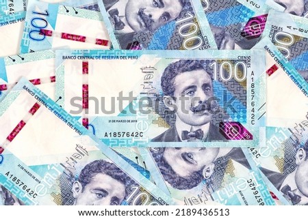 New 100 peruvian soles bills with the face of Pedro Paulet 
