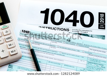 New 2019 Irs 1040 Tax Form Stock Photo Edit Now 1282124089