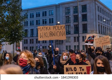 New Abortion Bill Protest In Warsaw, Poland – Warsaw, Poland, 10/26/2020